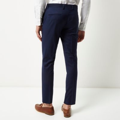 Navy skinny suit trousers